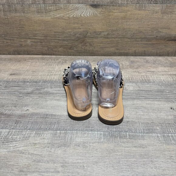 Nine West Cammie Frayed Textile Slide Sandals Women's Size 8 - Picture 3 of 6